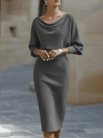 Robe midi à manches chauve - souris pour femmes - Emilia Lane