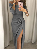 Robe Midi Brillante Épaules Dénudées pour Femme | Idéale pour les Sorties - Emilia Lane