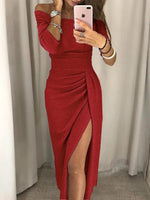 Robe Midi Brillante Épaules Dénudées pour Femme | Idéale pour les Sorties - Emilia Lane