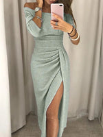 Robe Midi Brillante Épaules Dénudées pour Femme | Idéale pour les Sorties - Emilia Lane