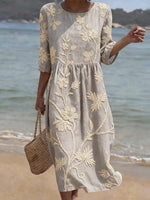 Robe Midi Brodée pour Femme | Idéale pour le Quotidien - Emilia Lane