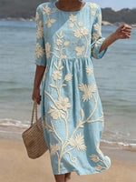 Robe Midi Brodée pour Femme | Idéale pour le Quotidien - Emilia Lane