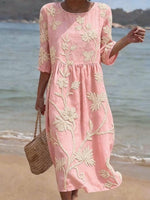 Robe Midi Brodée pour Femme | Idéale pour le Quotidien - Emilia Lane