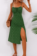 Robe Midi Camisole à Pois pour Femme | Idéale pour les Sorties - Emilia Lane