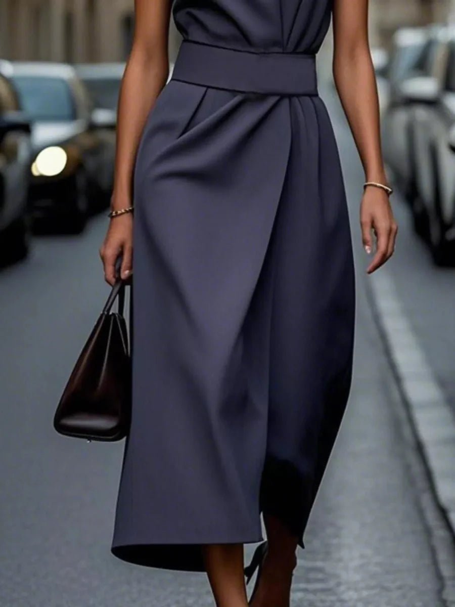 Robe Midi Élégante Sans Manches pour Femmes - Emilia Lane