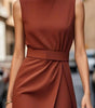 Robe Midi Élégante Sans Manches pour Femmes - Emilia Lane