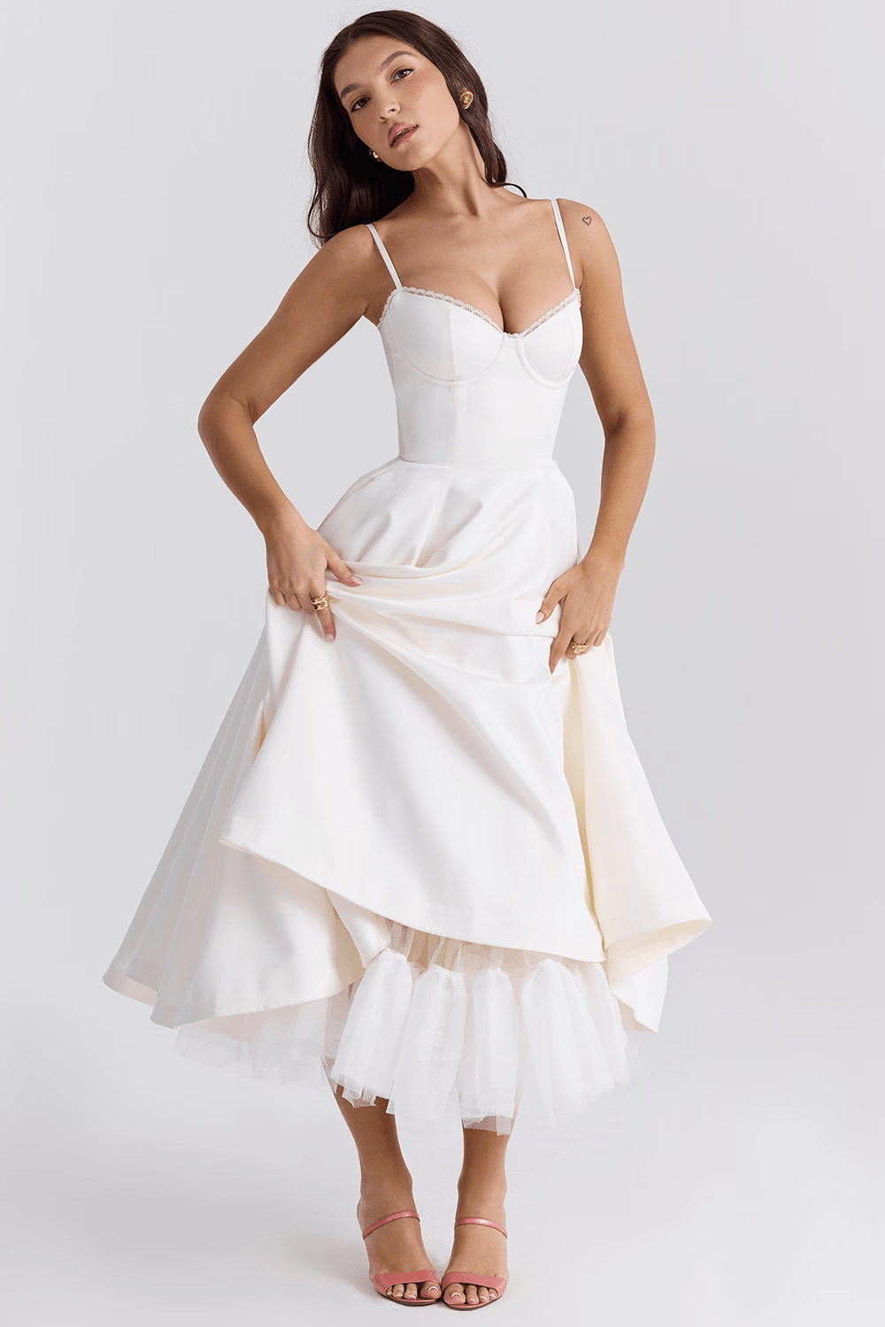 Robe Midi en Satin pour Femmes - Emilia Lane