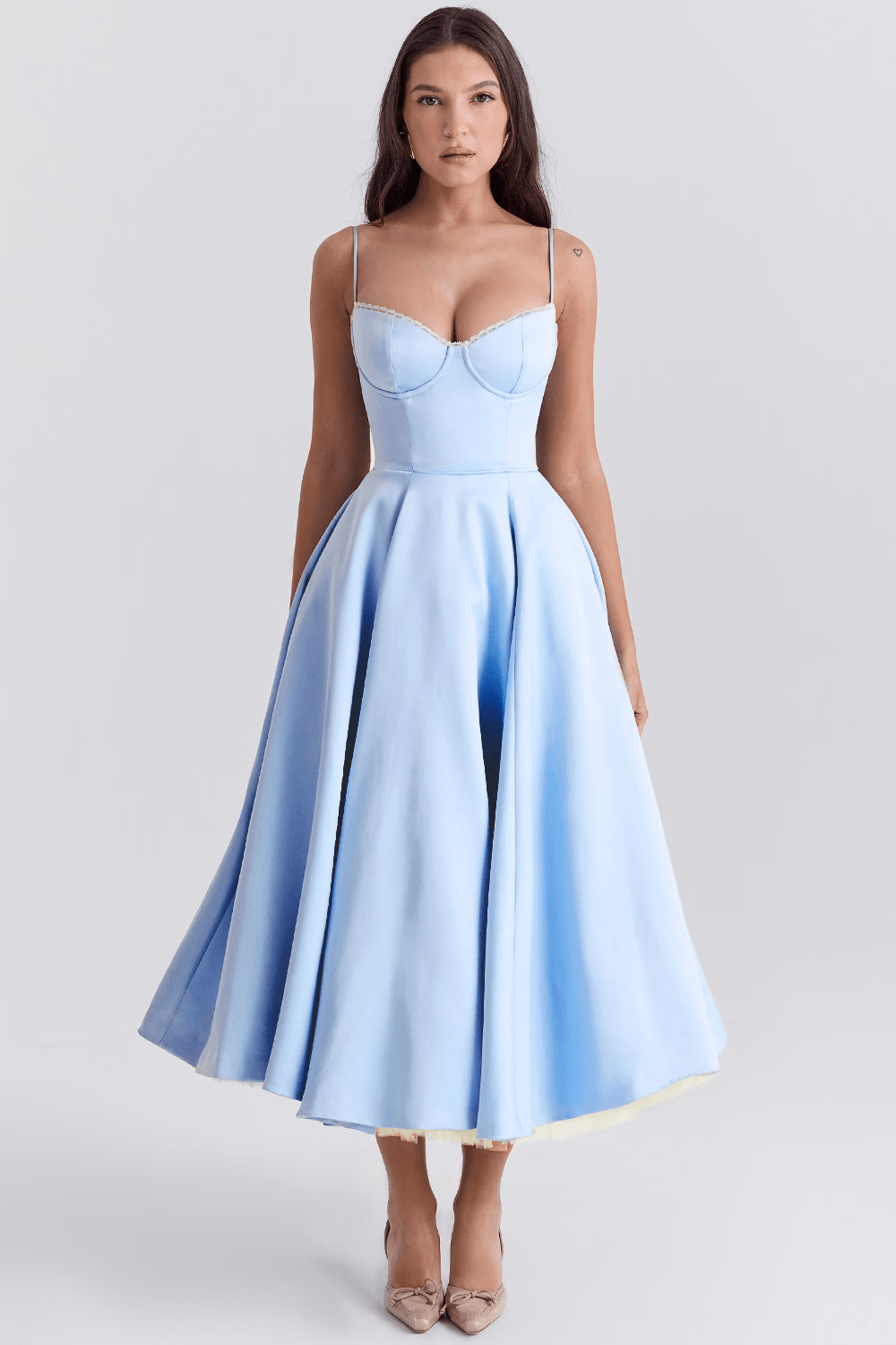 Robe Midi en Satin pour Femmes - Emilia Lane