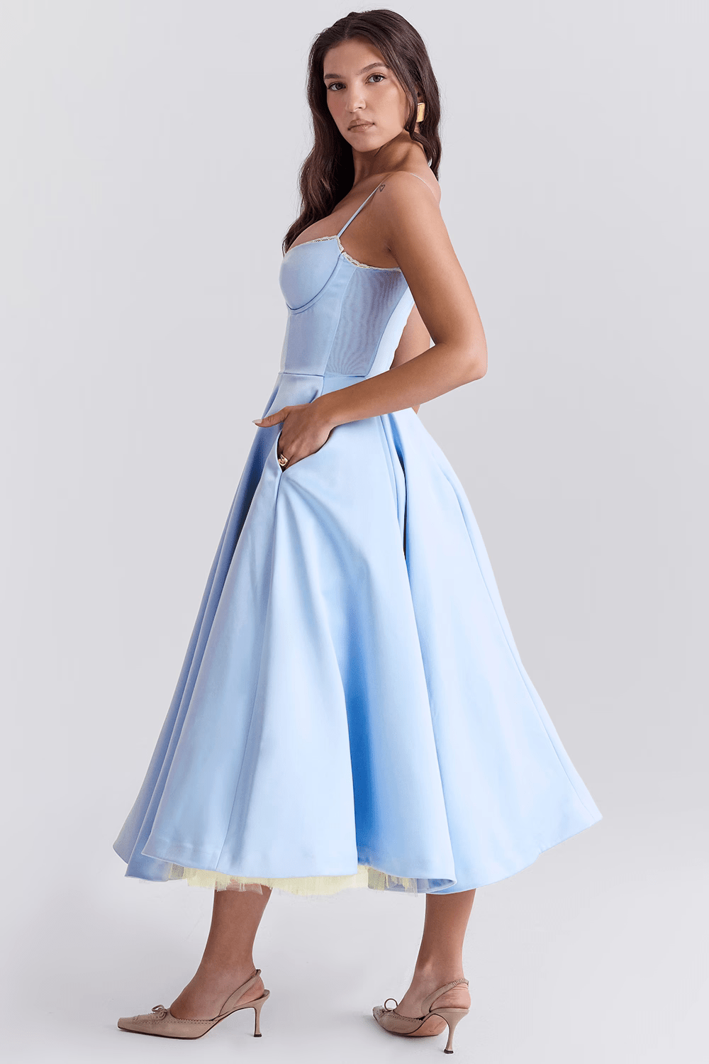 Robe Midi en Satin pour Femmes - Emilia Lane