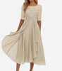 Robe Midi Évasée en Dentelle pour Femme | Idéale pour le Quotidien - Emilia Lane