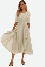 Robe Midi Évasée en Dentelle pour Femme | Idéale pour le Quotidien - Emilia Lane
