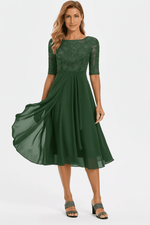 Robe Midi Évasée en Dentelle pour Femme | Idéale pour le Quotidien - Emilia Lane