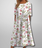 Robe Midi Imprimée à Col Rond pour Femmes - Emilia Lane