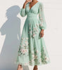 Robe Midi Plissée à Imprimé Floral et Encolure en V pour Femmes - Emilia Lane