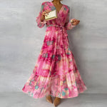 Robe Midi Plissée Imprimée pour Femmes - Emilia Lane