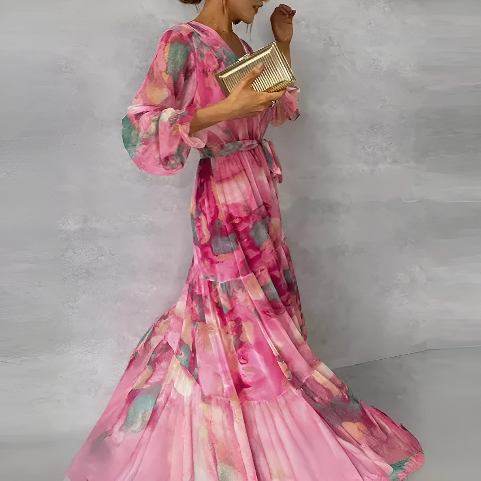 Robe Midi Plissée Imprimée pour Femmes - Emilia Lane