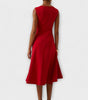 Robe Midi Sans Manches à Détail Drapé pour Femme | Idéale pour les Sorties - Emilia Lane