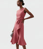 Robe Midi Sans Manches à Détail Drapé pour Femme | Idéale pour les Sorties - Emilia Lane