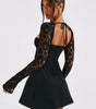 Robe Moulante Manches en Dentelle pour Femmes - Emilia Lane