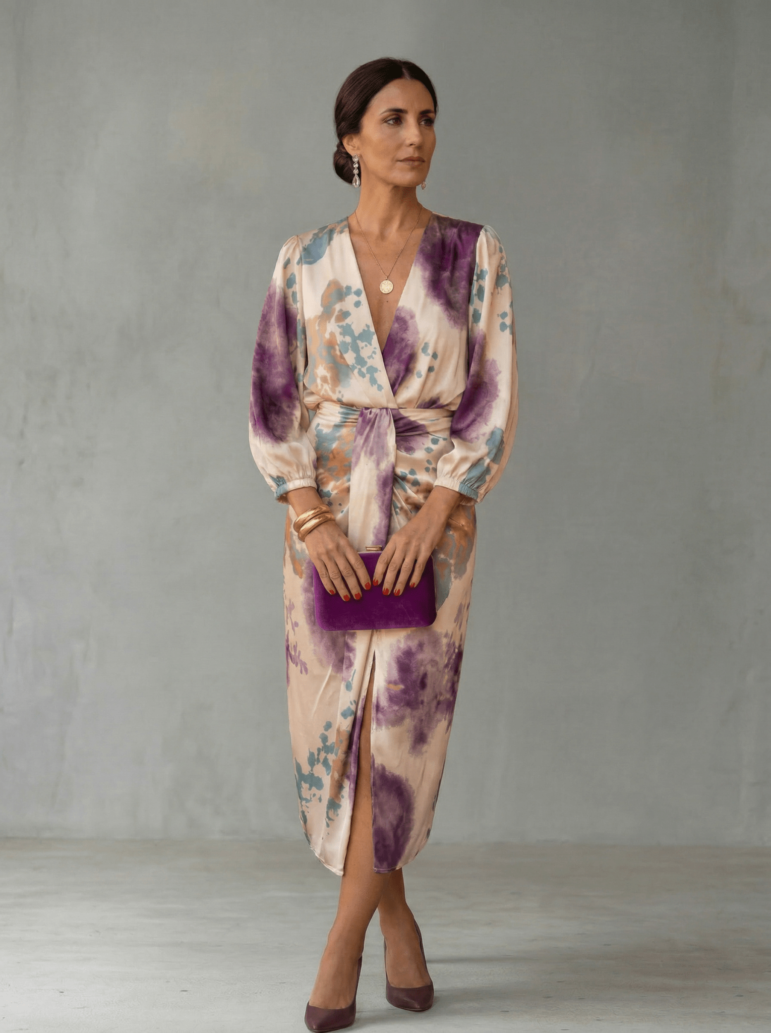 Robe Portefeuille Soyeuse avec Ceinture pour Femmes - Emilia Lane