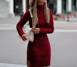 Robe Pull Col à Revers à Manches Longues pour Femme - Emilia Lane