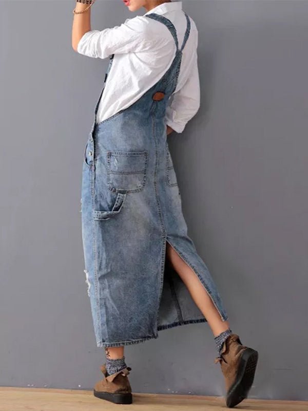 Robe Salopette en Jean Délavé pour Femmes - Emilia Lane