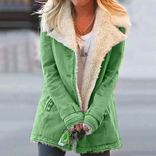 Mid-Length Buttoned Jacket for Women