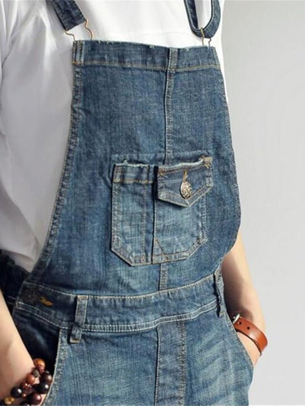 Salopette en Denim à Bretelles Réglables pour Femmes - Emilia Lane