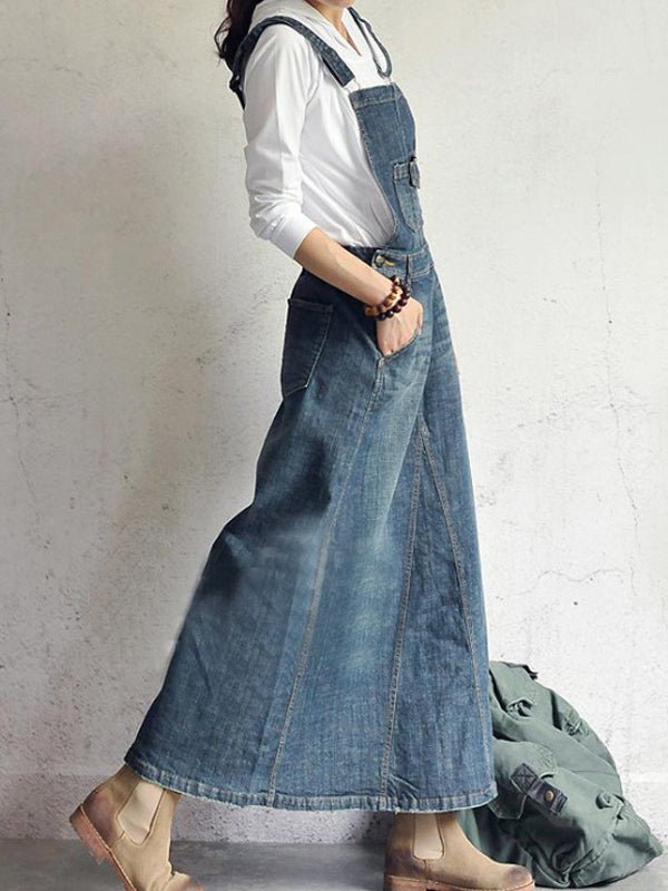 Salopette en Denim à Bretelles Réglables pour Femmes - Emilia Lane