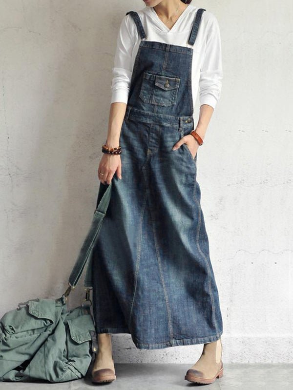 Salopette en Denim à Bretelles Réglables pour Femmes - Emilia Lane