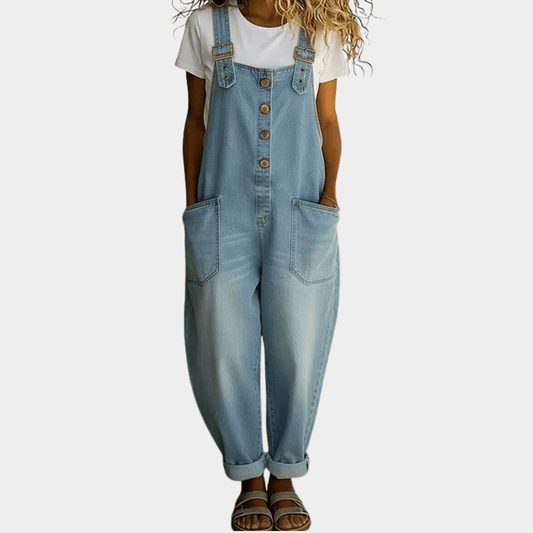 Salopette en Denim - Look avec Bretelles Réglables pour Femmes - Emilia Lane