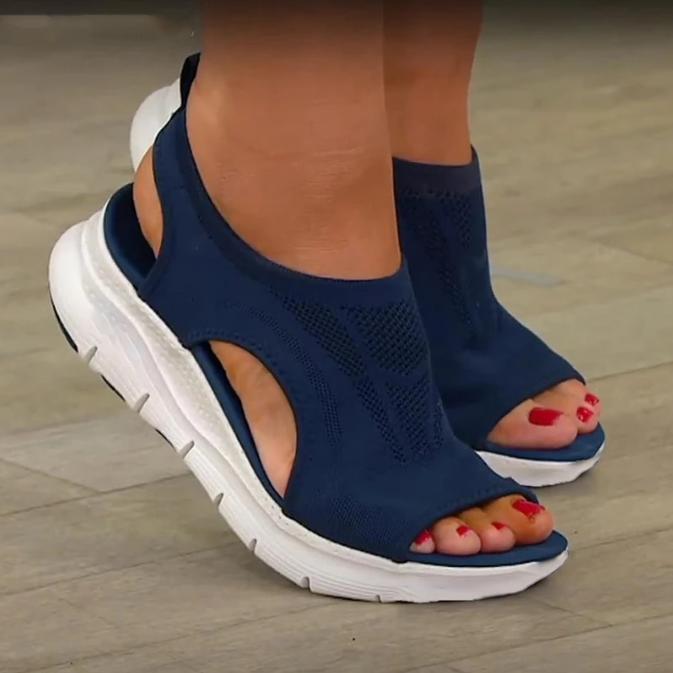 Wedge Sandals in Mesh with Orthopedic Sole for Women | Ideal for Summer
