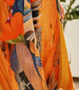 Long Tropical Print Dress with Short Sleeves for Women