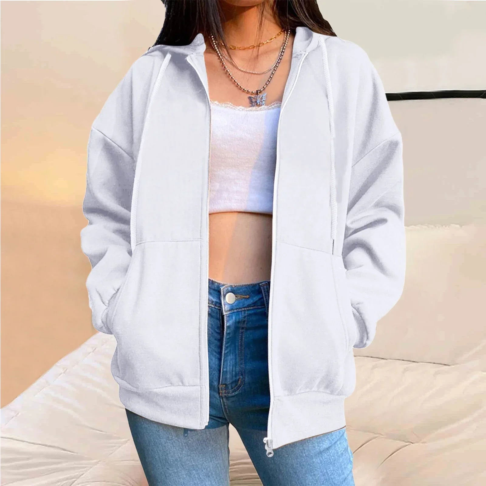 Sweat À Capuche Zippé pour Femmes - Emilia Lane
