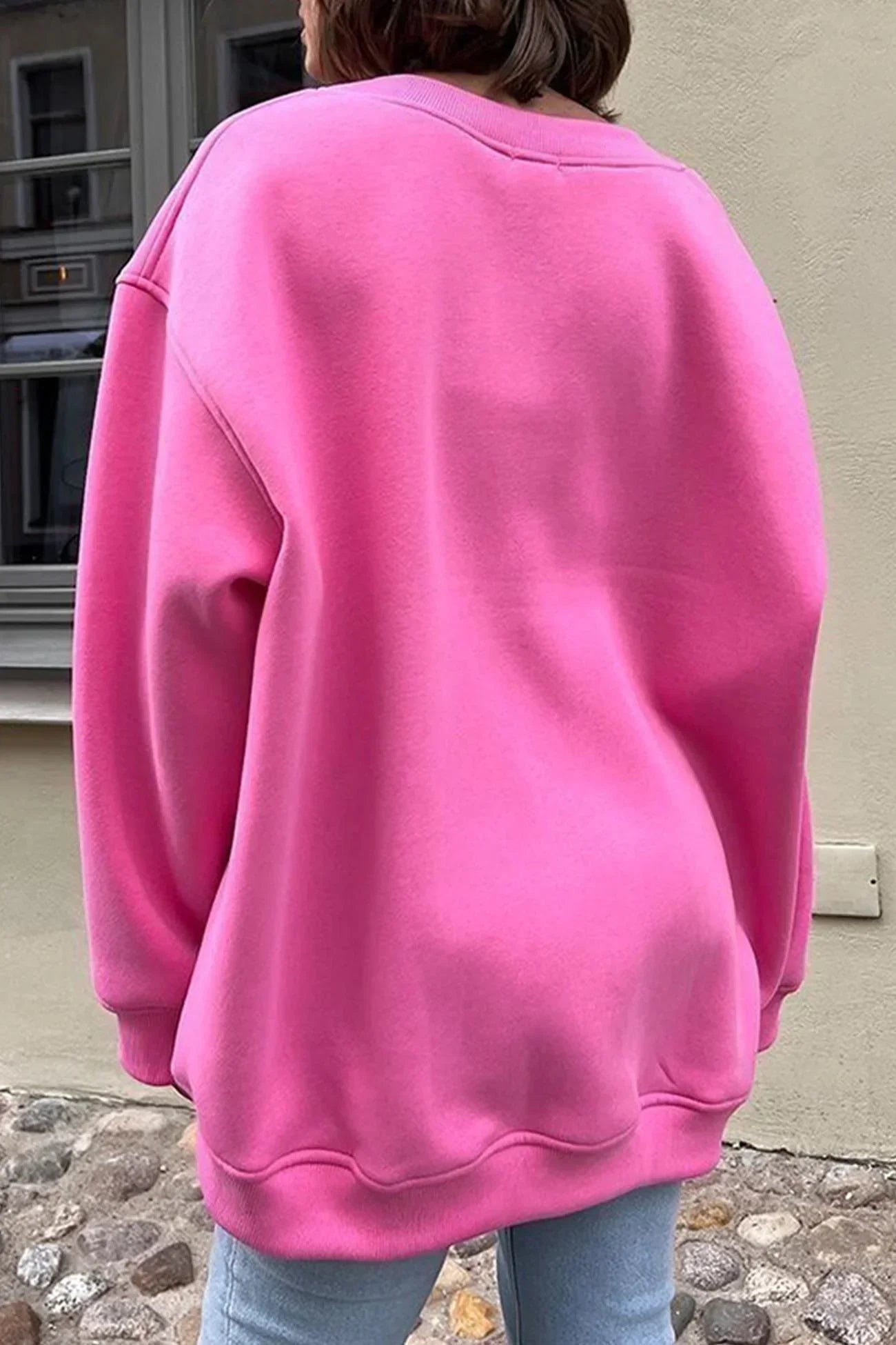Sweatshirt Col Rond Oversize en Fleece pour Femme - Emilia Lane