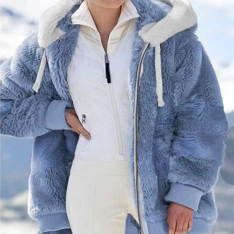Oversized Fleece Hoodie Jacket for Women