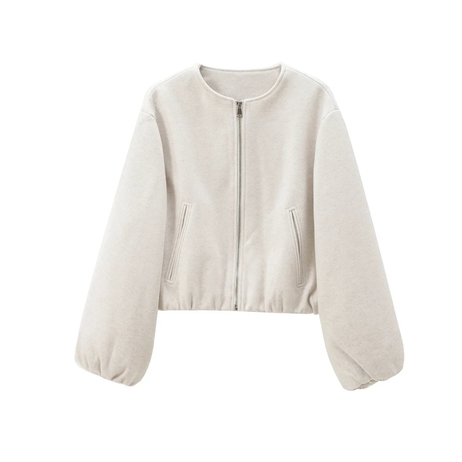 Veste Bomber Courte à Col Rond pour Femmes - Emilia Lane