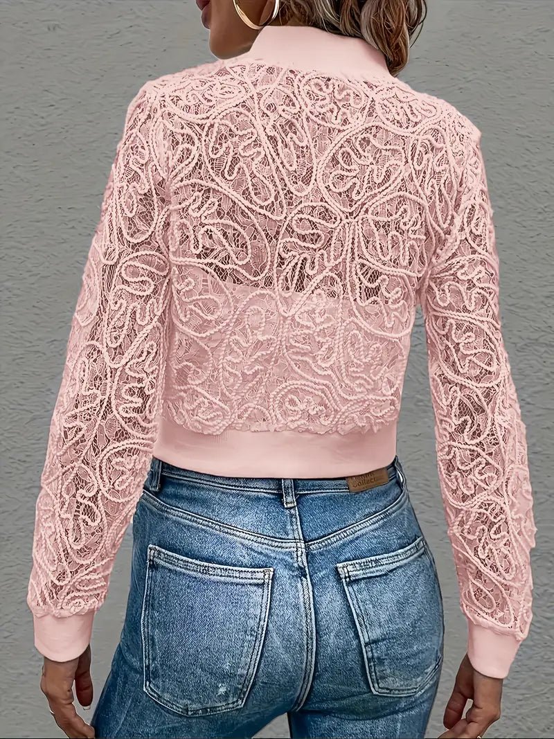 Veste bomber courte en dentelle pour Femmes - Emilia Lane