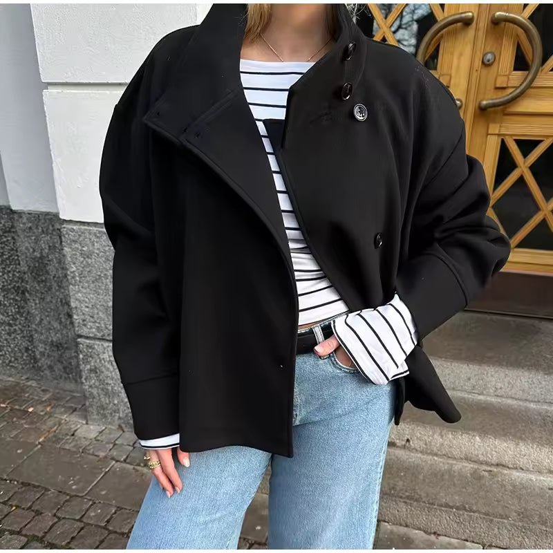 Veste Chic Court à Double Boutonnage pour Femmes - Emilia Lane