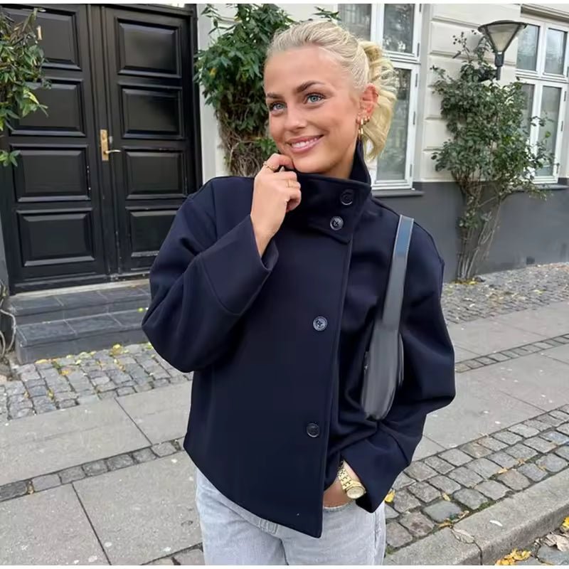 Veste Chic Court à Double Boutonnage pour Femmes - Emilia Lane