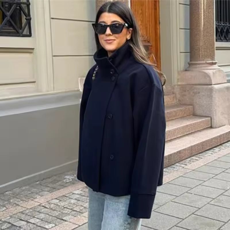 Veste Courte Chic en Laine pour Femmes - Emilia Lane