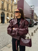 Veste courte en cuir synthétique pour Femme - Emilia Lane