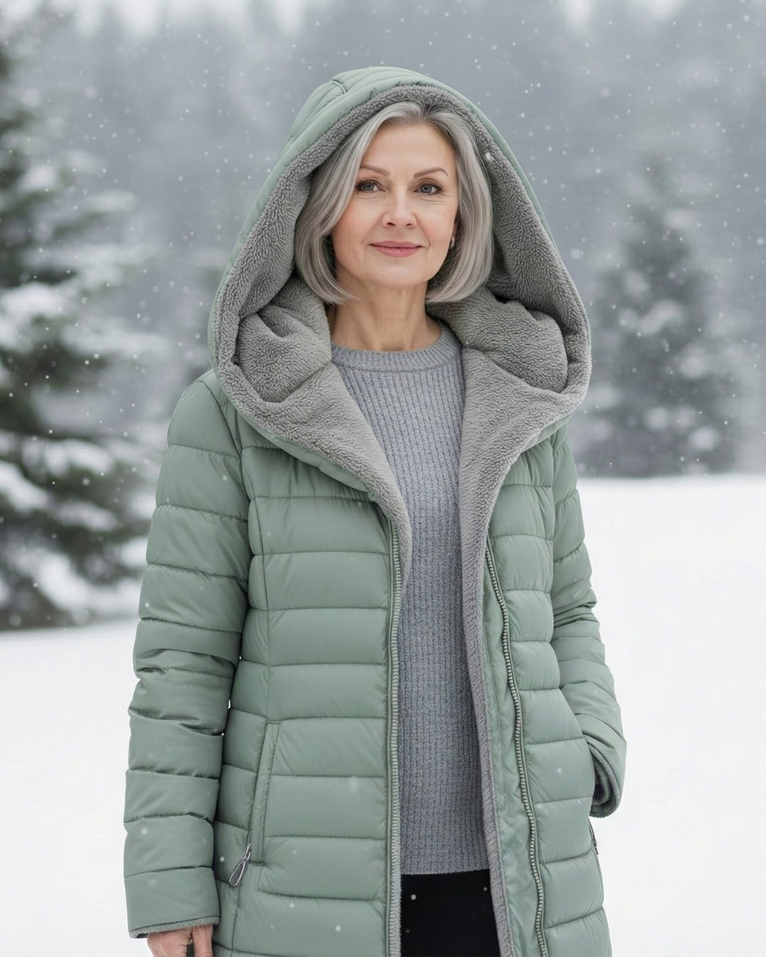 Veste d'hiver matelassée avec capuche pour femmes - Emilia Lane