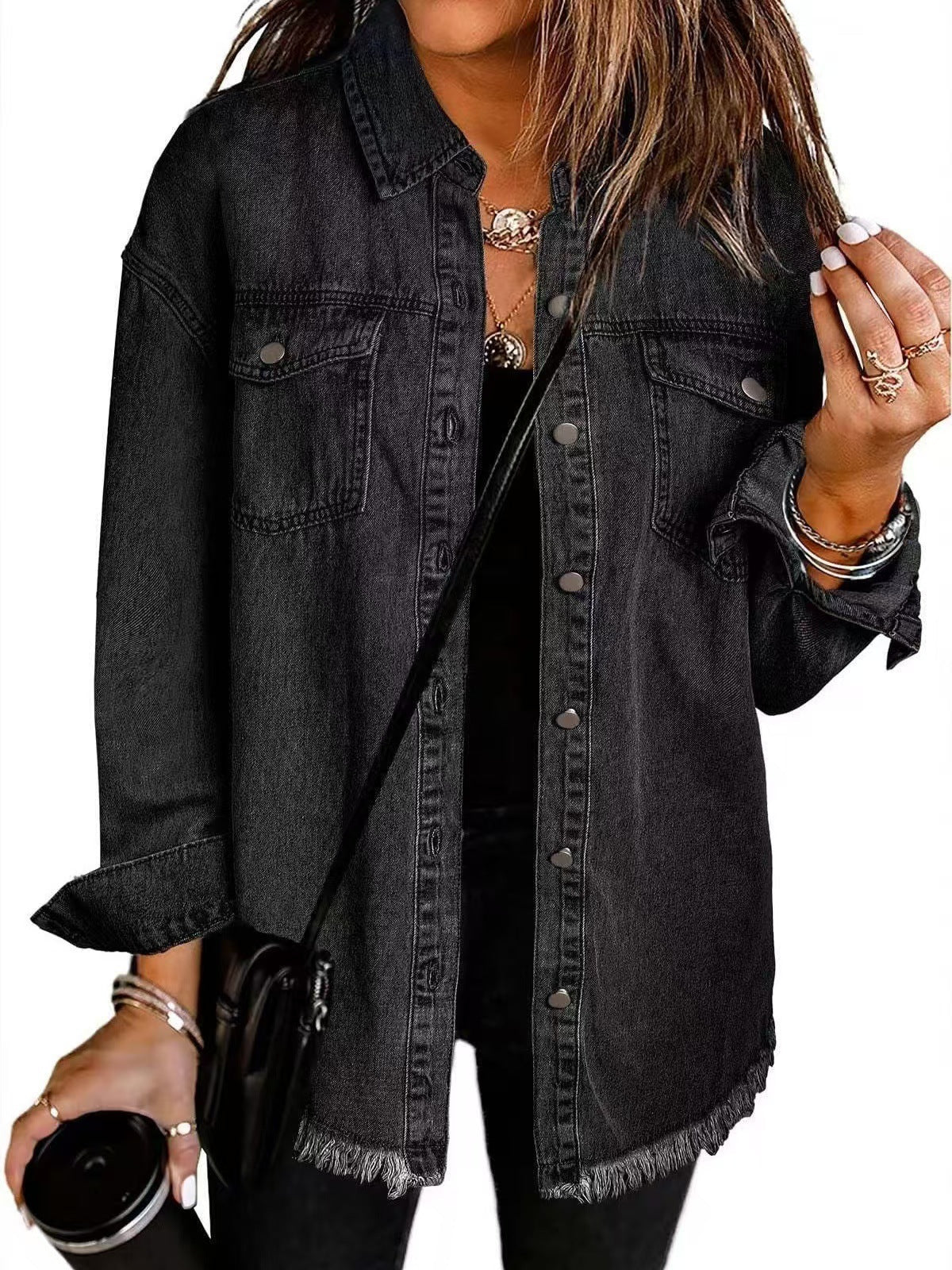 Veste en Denim Frangée pour Femmes - Emilia Lane