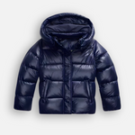 Shiny Quilted Oversized Puffer Jacket with Hood for Women