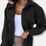 Veste Surchemise Longue en Laine Pour Femmes - Emilia Lane