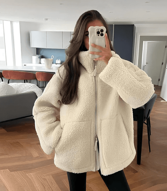 Veste Zippée Teddy à Coupe Décontractée pour Femmes - Emilia Lane