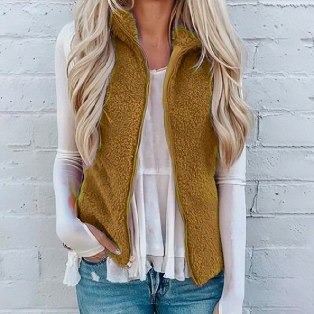 Women's Zip-Up Sleeveless Fleece Vest