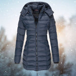 Long Hooded Down Jacket for Women