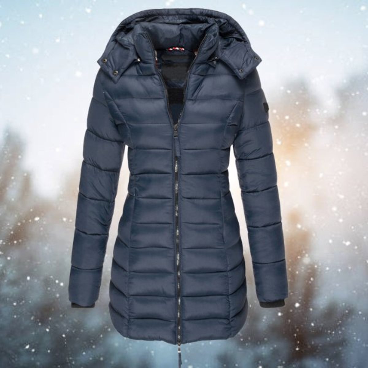 Long Hooded Down Jacket for Women